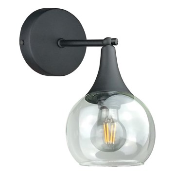 Stenska svetilka STAR 1xE27/60W/230V črna/prozorna