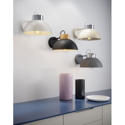 Stenska svetilka TEDI 1xE27/60W/230V antracit/sijajni krom