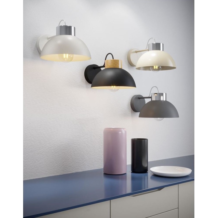 Stenska svetilka TEDI 1xE27/60W/230V antracit/sijajni krom