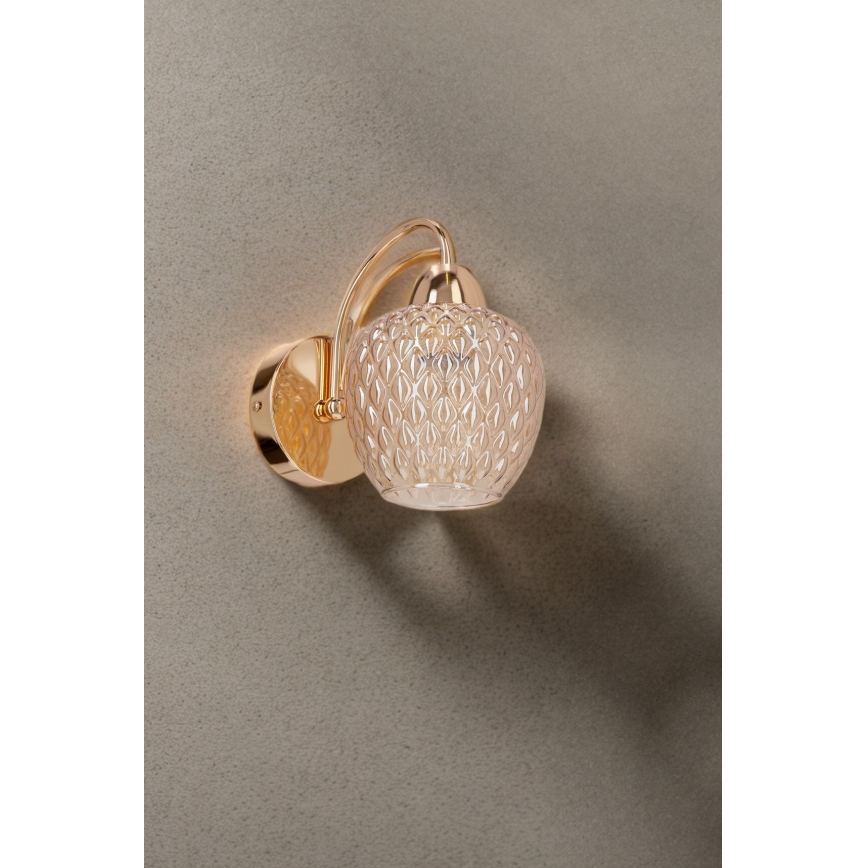 Stenska svetilka TOBIAS 1xE27/40W/230V Rosegold