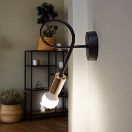 Stenska svetilka TUBE 1xE27/15W/230V črna