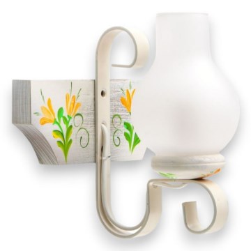 Stenska svetilka VELA 1xE14/40W/230V bukev/krem barva - FSC certifikat