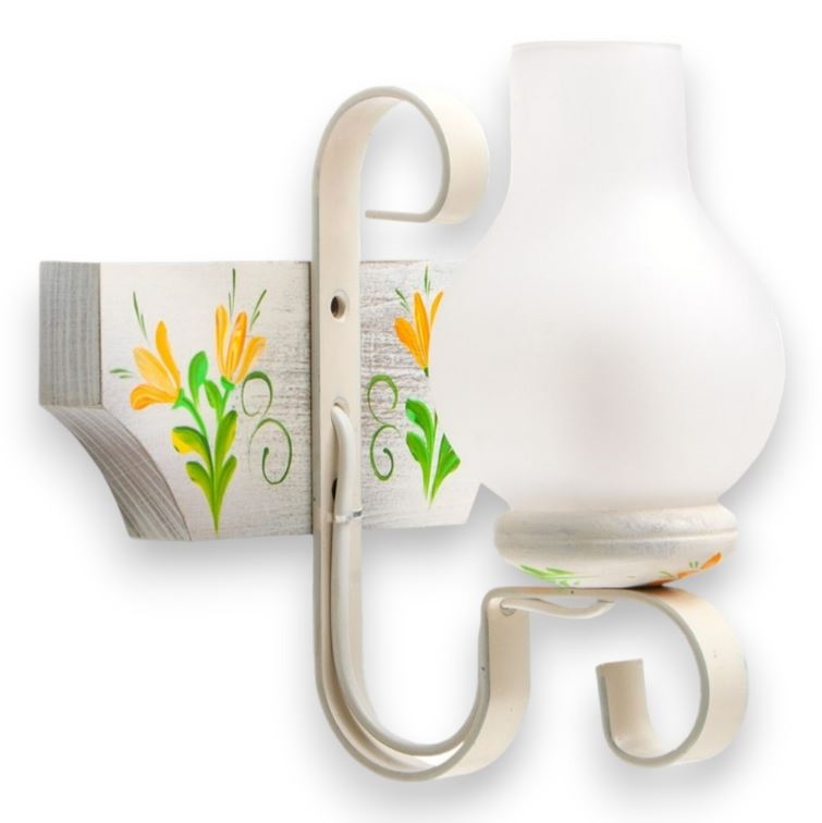 Stenska svetilka VELA 1xE14/40W/230V bukev/krem barva - FSC certifikat