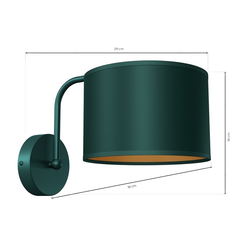 Stenska svetilka VERDE 1xE27/60W/230V zelena