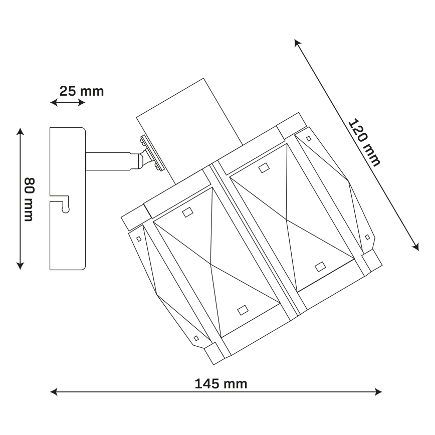 Stenska svetilka ZAHARA 1xE27/10W/230V črna