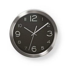 Stenska ura 1xAA/1,5V nerjaveče jeklo 30 cm črna