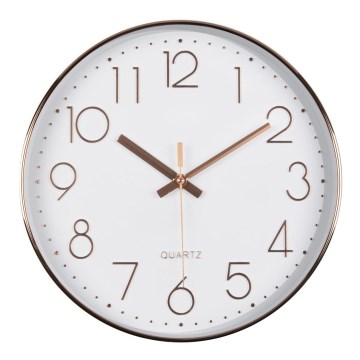 Stenska ura 1xAA 29 cm bela/rosegold