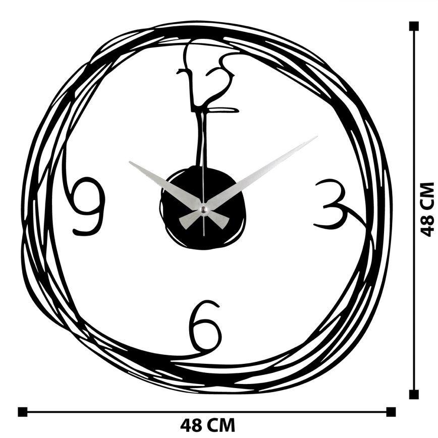 Stenska ura 48 cm 1xAA črna