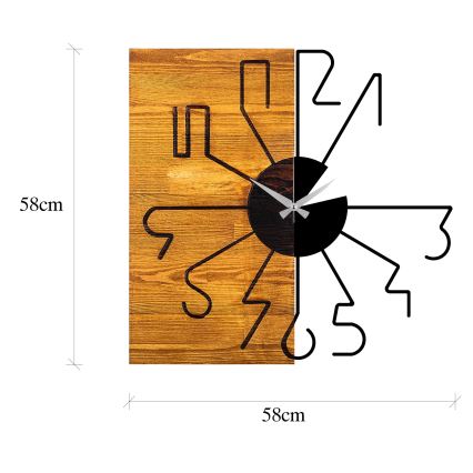 Stenska ura 58 cm 1xAA les/kovina