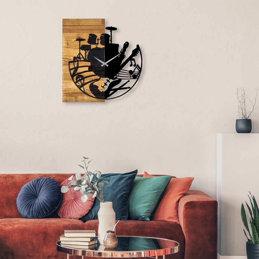 Stenska ura 60x58 cm 1xAA les/kovina