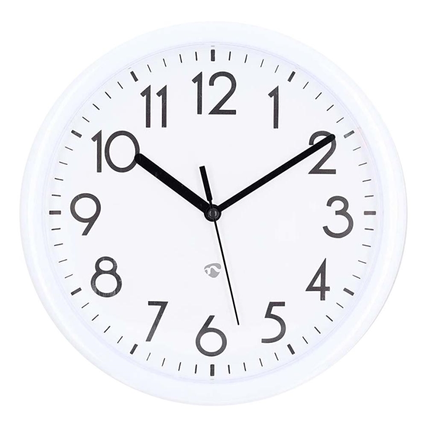 Stenska ura pr. 22 cm 1xAA bela