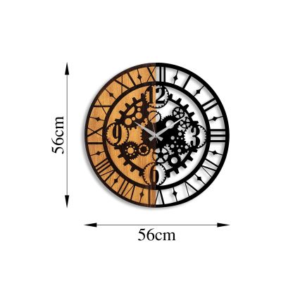Stenska ura pr. 56 cm 1xAA les/kovina