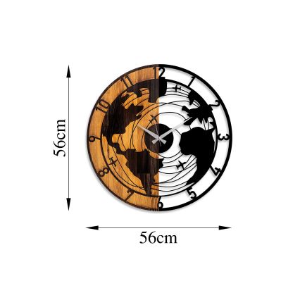 Stenska ura pr. 56 cm 1xAA les/kovina