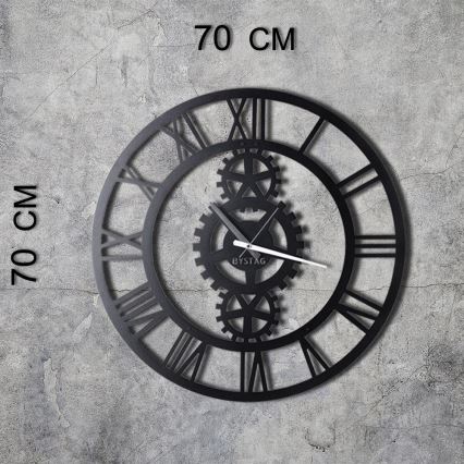 Stenska ura pr. 70 cm 1xAA črna