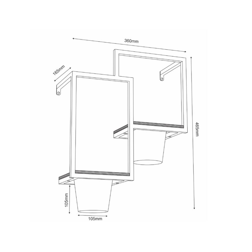 Stenski cvetlični lonec 46x36cm zlata