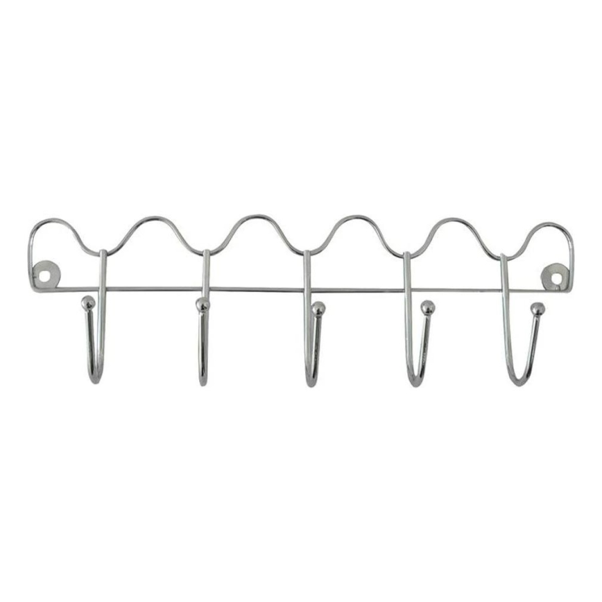 Stenski obešalnik 10x34,5 cm sijajni krom