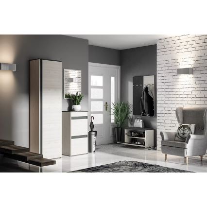 Stenski obešalnik CALLA 102x34 cm bela