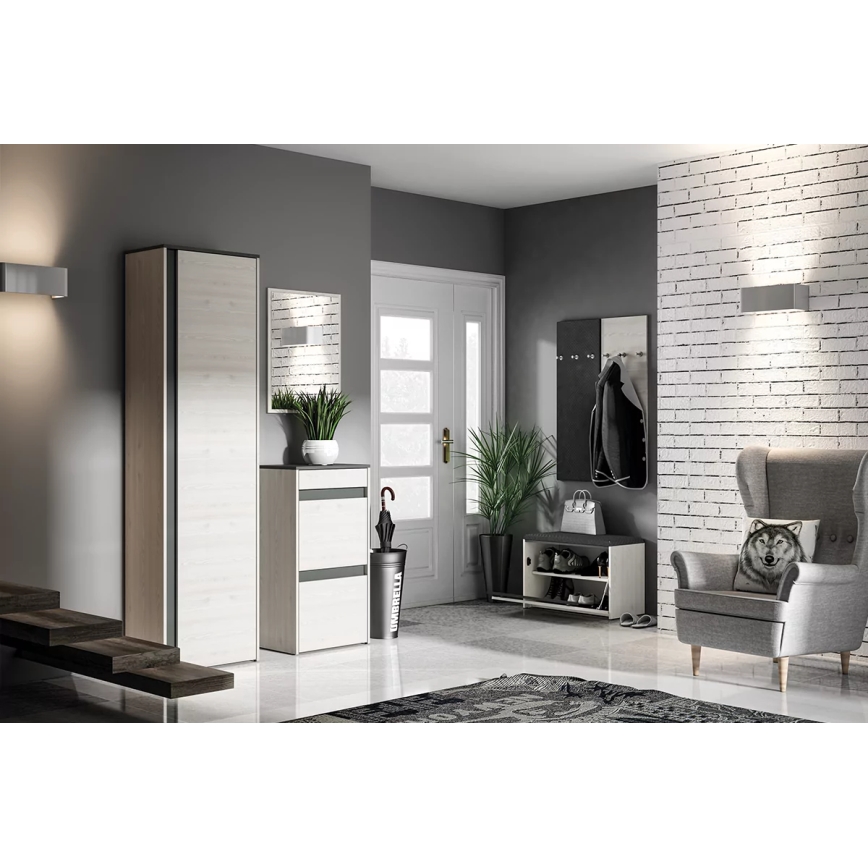 Stenski obešalnik CALLA 102x34 cm bela