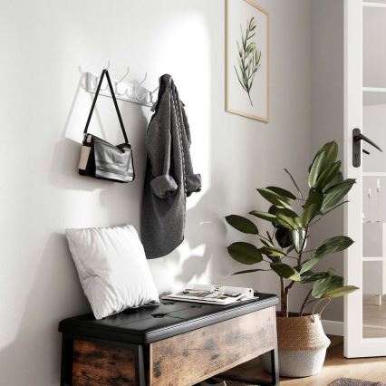 Stenski obešalnik KATE 40x11x7 cm, v beli barvi
