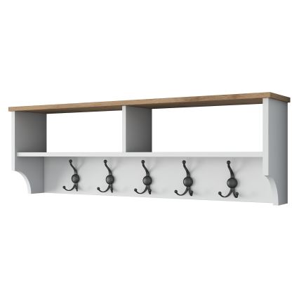 Stenski obešalnik RANI 120x37x22 cm bela/bež