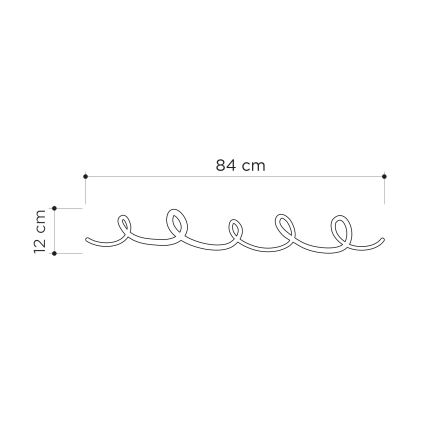 Stenski obešalnik SING 84x12 cm črna