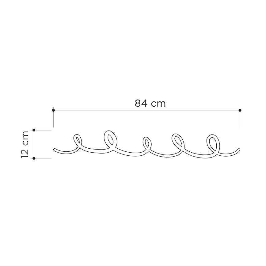 Stenski obešalnik SING 84x12 cm črna