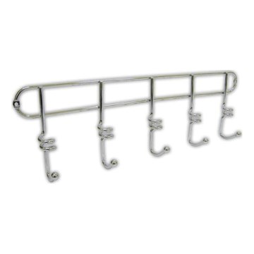 Stenski obešalnik TWIST 4,3x14,5 cm sijajni krom