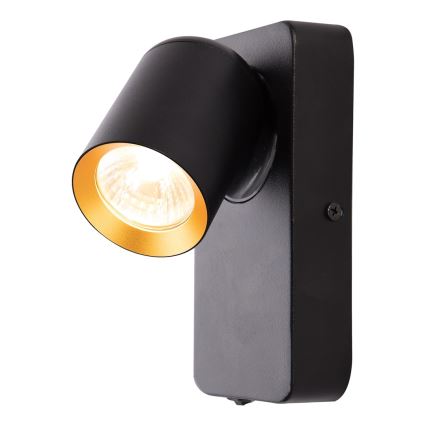 Stenski reflektor ANDY 1xGU10/8W/230V črna/zlata