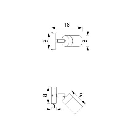 Stenski reflektor JOKER 1xGU10/25W/230V moder