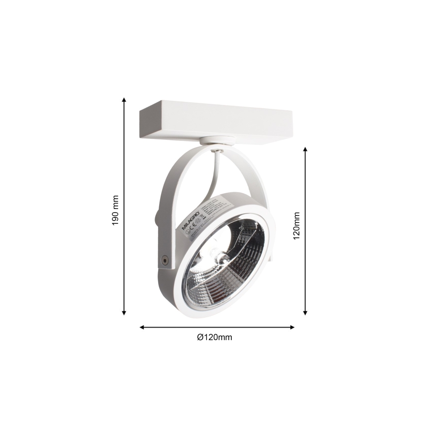 Stenski reflektor LUGAR 1xAR111 - GU10/25W/230V