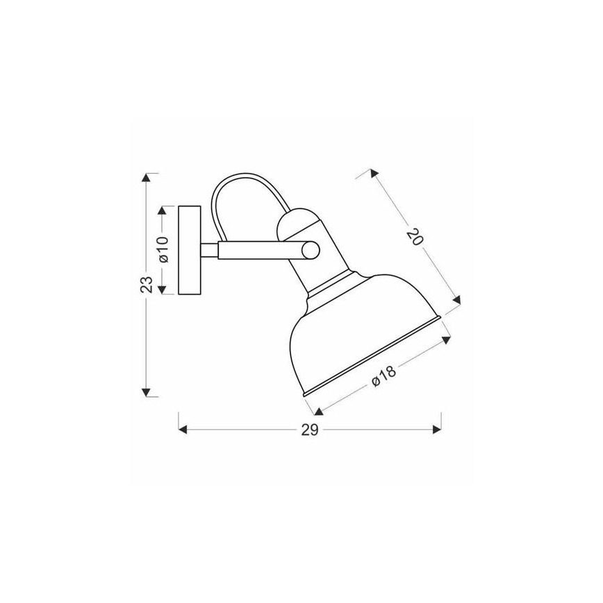 Stenski reflektor RENO 1xE27/40W/230V črna