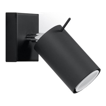 Stenski reflektor RING 1xGU10/10W/230V črna