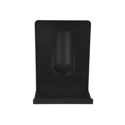 Stenski reflektor s polico in USB polnilec 1xGU10/35W/230V črna
