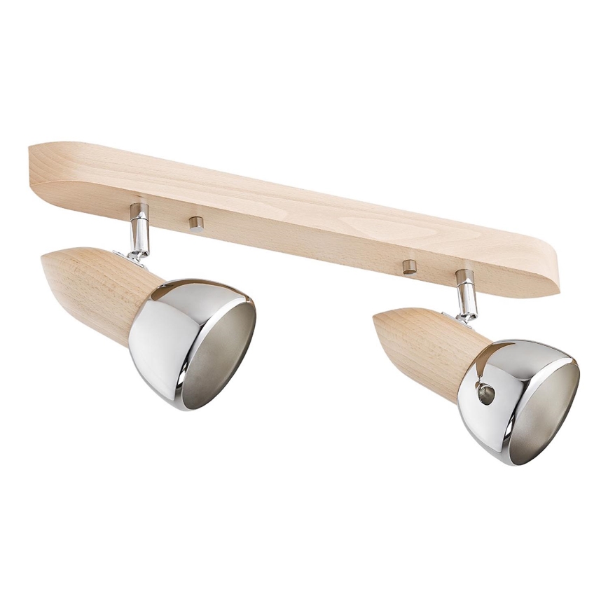 Stenski reflektor SPARK 2xE27/15W/230V bukev