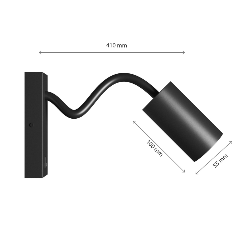 Stenski reflektor SQUALLA VARIOSA 1xGU10/10W/230V črna