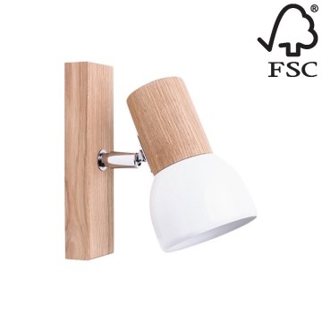 Stenski reflektor SVENDA 1xE27/60W/230V hrast - FSC certifikat