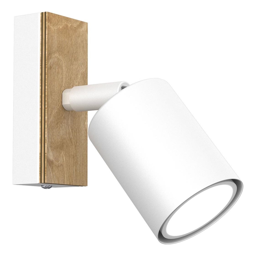 Stenski reflektor TULON 1xGU10/8W/230V bela/hrast