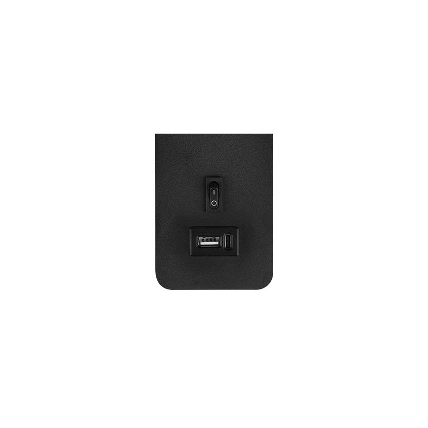 Stenski reflektor z USB polnilcem 1xG9/35W/230V črna/zlata