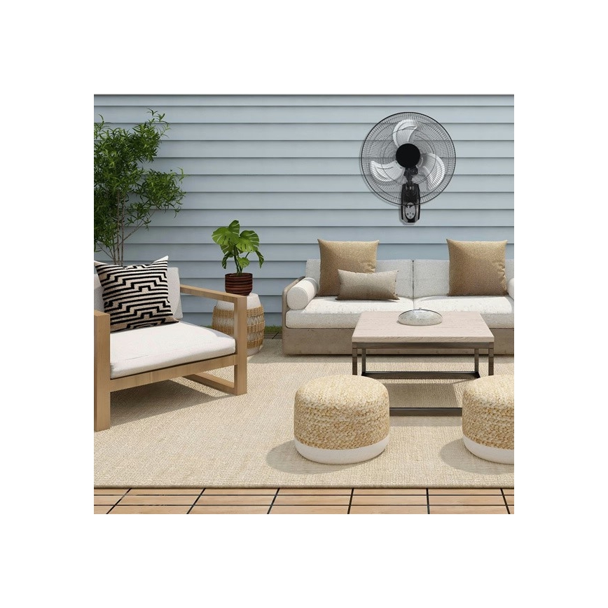 Stenski ventilator 90W/230V, premer 50 cm, črne barve