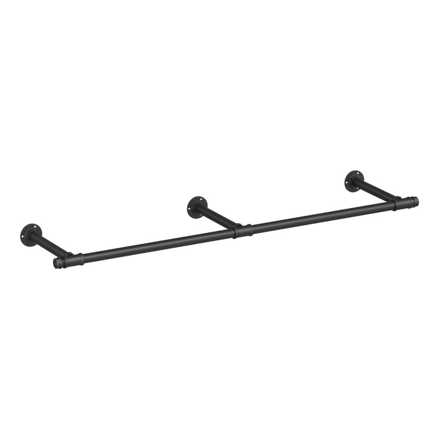 Stenski vešalnik za obešalnike LINEA, črn