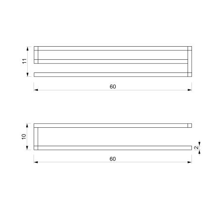 Stensko držalo za brisače 10x60 cm belo