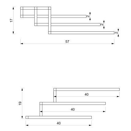 Stensko držalo za brisače 19x58 cm črno