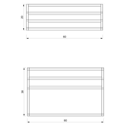 Stensko držalo za brisače 37x60 cm črno