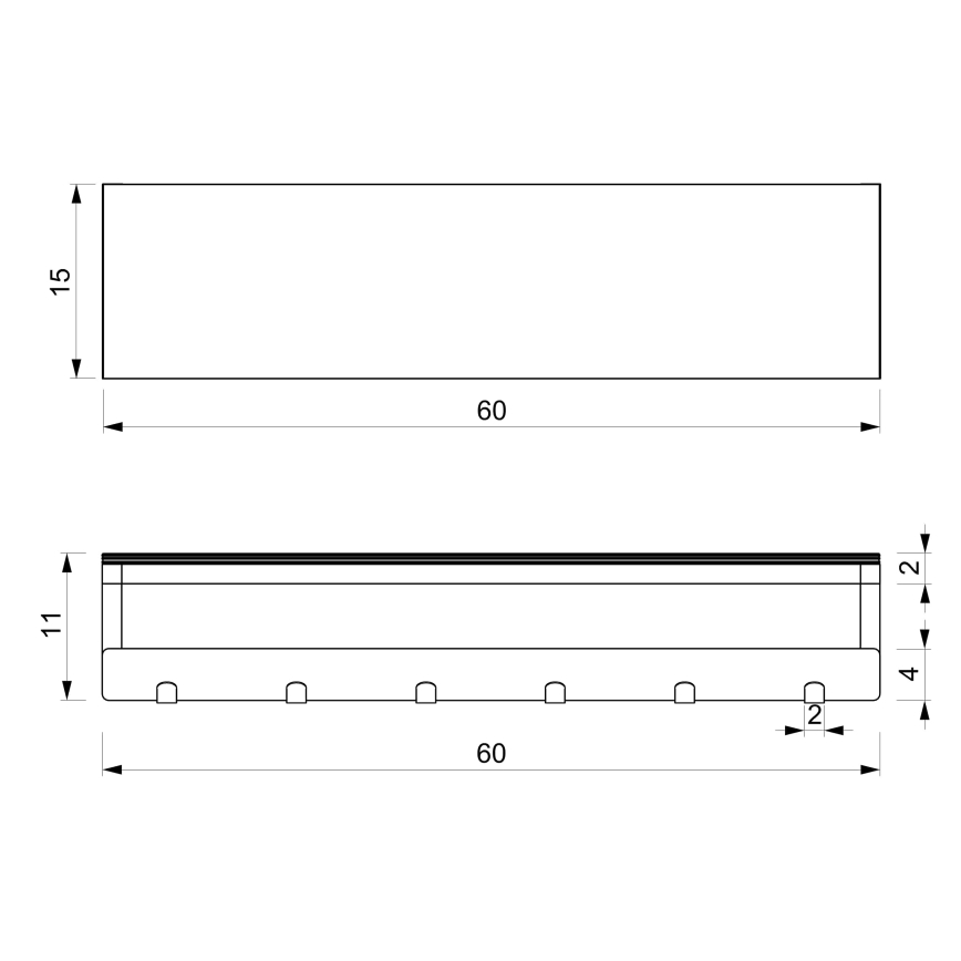 Stensko držalo za brisače s polico 10x60 cm belo