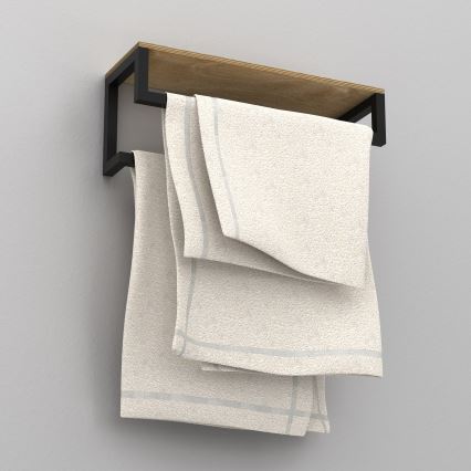 Stensko držalo za brisače s polico 14x40 cm belo