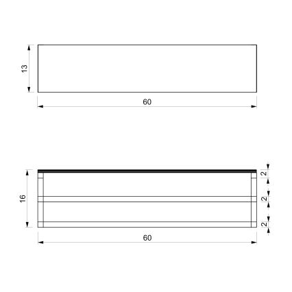 Stensko držalo za brisače s polico 14x60 cm belo