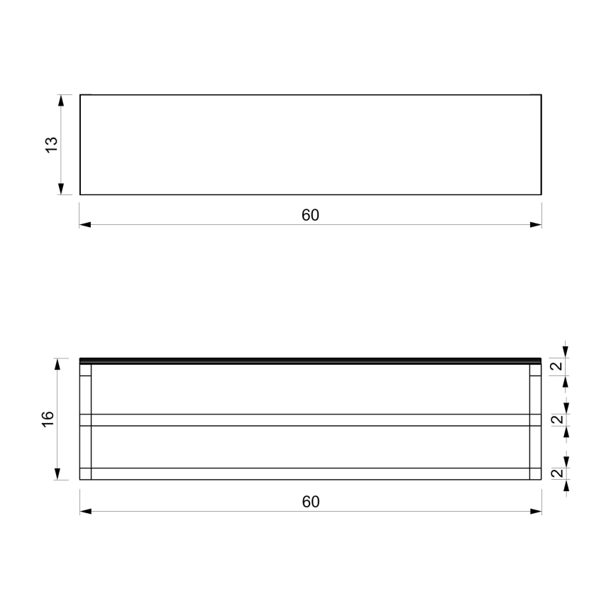 Stensko držalo za brisače s polico 14x60 cm belo