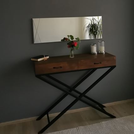 Stensko ogledalo 105x35 cm srebrna