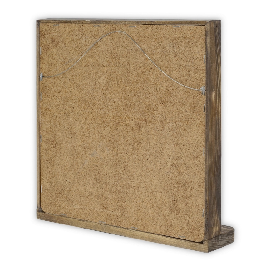Stensko ogledalo 33x32,5 cm bor/rdeča