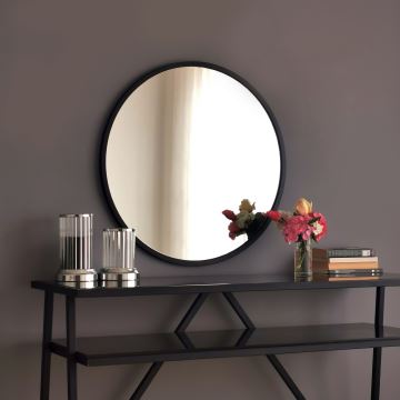 Stensko ogledalo AYNA 60 cm črna